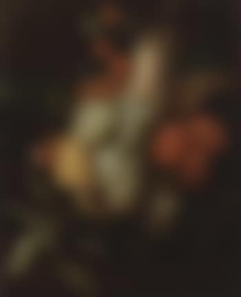 Still life with grapes, prunes and other fruit above a stone ledge (preview)