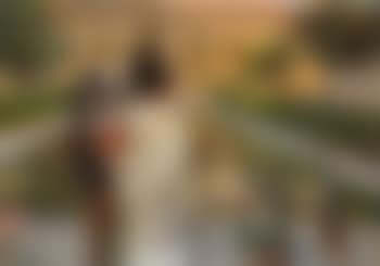 Three woman waiting in a courtyard (preview)