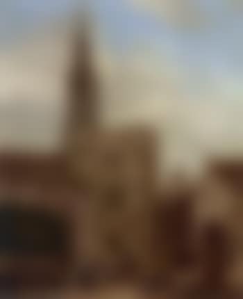 Busy market in front of a cathedral, Strassbourg (preview)