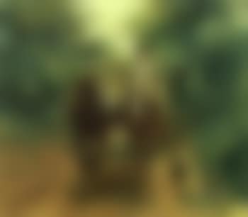 Pesant with two horses and dog on woodland path (preview)