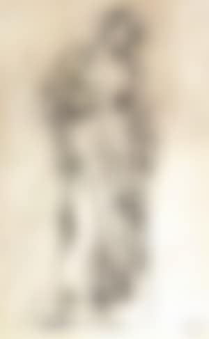 Study of a standing female figure holding a staff (preview)