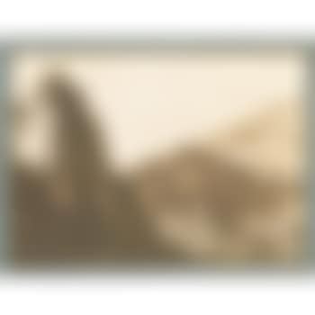 Hilly landscape with a fortified town in the foreground (preview)