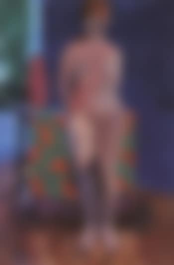 Nude model in front of still life with cloth and jug (preview)