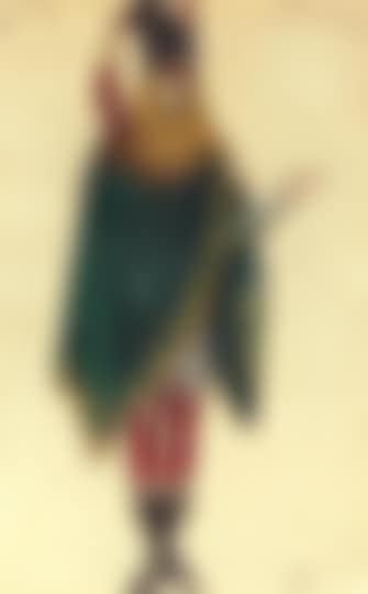 Costume designs for Mam-zelle Angot and a hussar in masked Ball (preview)
