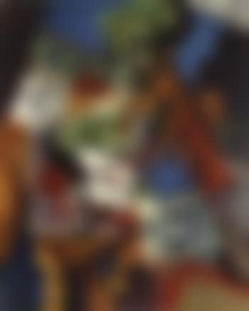 Nature morte aux cartes a jouer, tasse a cafe et pommes (preview)