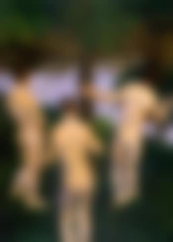 Three naked figures by a river (preview)