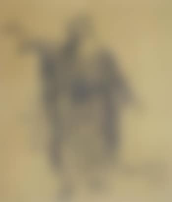 Figure of a bearded man pointing right (preview)