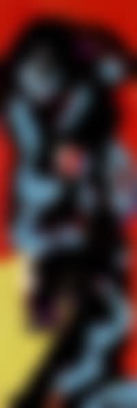Blue figure with red background (preview)