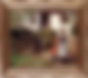 Farm yard with girls and chickens (preview)