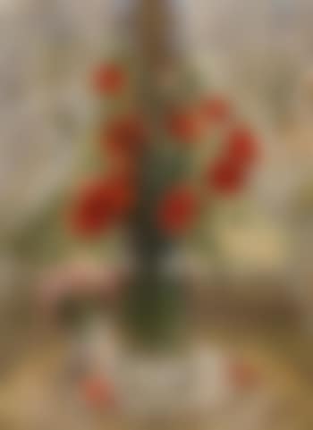 Coquelicots et marguerites devant la fenetre (preview)