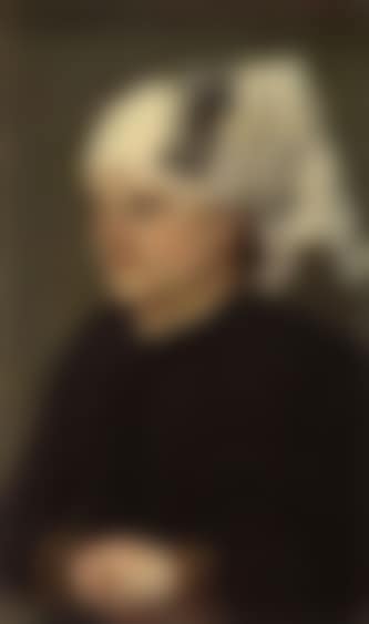 German woman wearing white headscarf with black pattern (preview)
