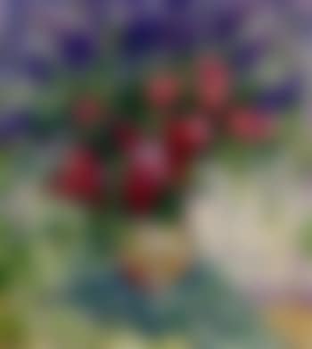 Still life with peonies, anemones and lupins (preview)