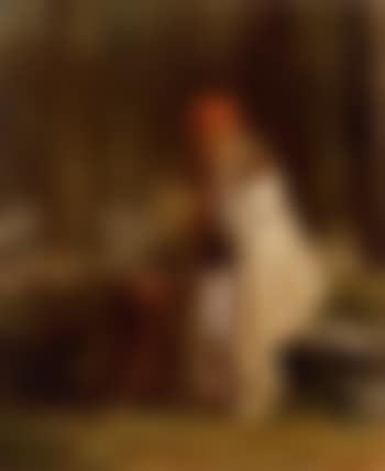 Shepherdess seated in the forest (preview)