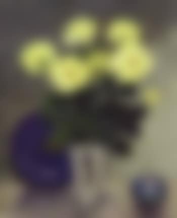 Still life of yellow roses in silver vase (preview)