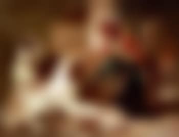 Interior scene with dogs and monkey (preview)