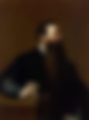 Portrait of a philosopher, seated in a black cloak with an hour glass and a book (preview)