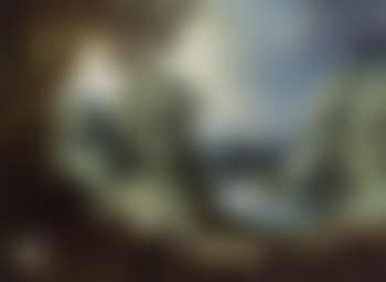 Wooded river landscape with horsemen, gypsy, horse carriage (preview)