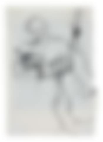 Circus performer with a green tie. Sketch of a clown eating (preview)