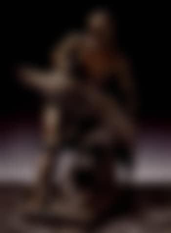 Man and a wild boar (preview)