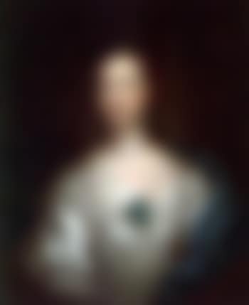 Portrait of lady in white drass and blue wrap (preview)