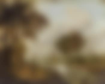 Cattle and sheep in river landscape . Boat on a river, with a fisherman (preview)