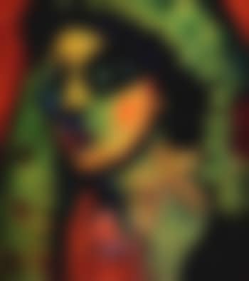 Sicilian woman with green shawl (preview)