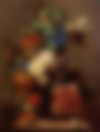 Flowers in an earthenware vase, with an imperial crown and an opium poppy in top (preview)