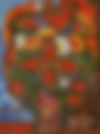 Red flowers and sailing boat (preview)