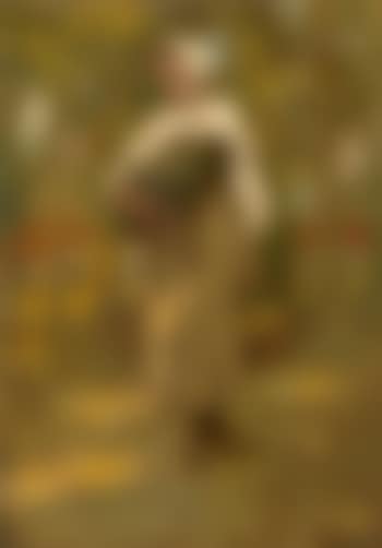 Country girl with farm buildings beyond (preview)