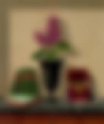 Still life of blossom in a vase and books (preview)