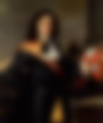 Portrait of a gentleman in armour with an orange silk sash, resting his hand his helmet, landscape b (preview)
