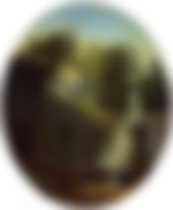 Fontaine dans un parc classique anime de personnages (preview)