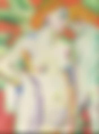Two nudes on red background (preview)