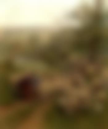 River landscape with sheep grazing and shepherd talking to woman (preview)