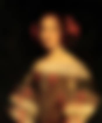 Portrait of young lady with pink ribbons in her hair (preview)