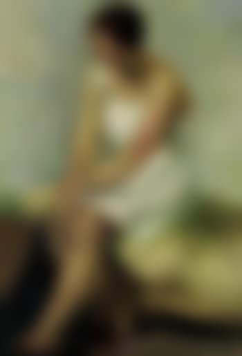 Girl sitting. Self-portrait with glasses (preview)