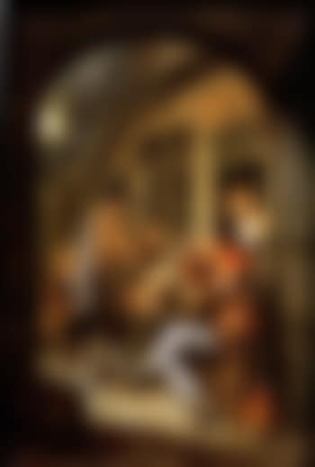 Peasants by doorway with pipe player (preview)