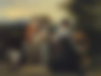 Junge Italienerinnen mit einem Kind auf der Terrasse vor ihrem Haus (preview)