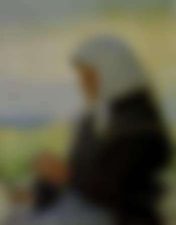 Fisherwoman knitting in the dunes (preview)