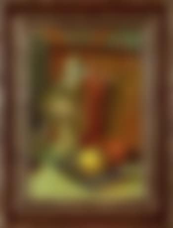 Still life of Japanese statuette and lemon (preview)