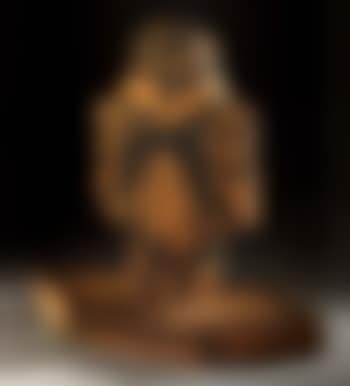 Hibou noir sur socle (preview)