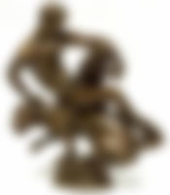 Nude youth seated on panther (preview)