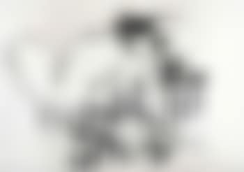 Woman sitting, covered with a rug (preview)