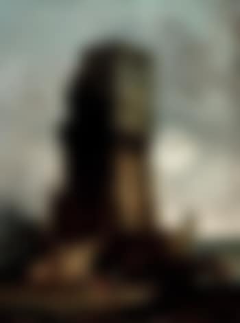 Capriccio of a tower with figures in the foreground, ruins and the sea beyond (preview)