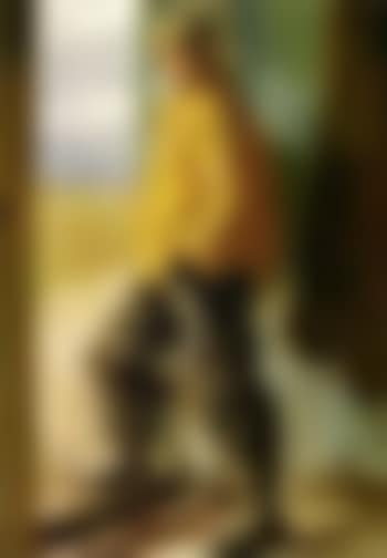 Skagen fisherman wearing oilskin clothing in doorway (preview)