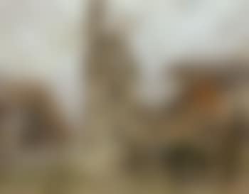 Chaumiere au printemps. La cathedrale de Soissons (preview)