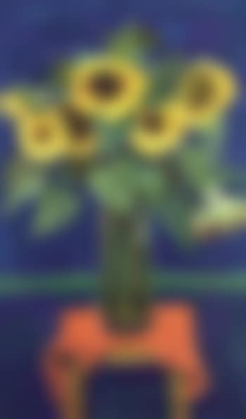 Sunflowers on a blue ground (preview)