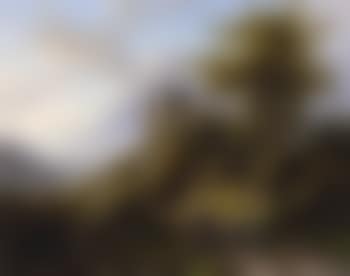 Figures near ruin in river landscape (preview)