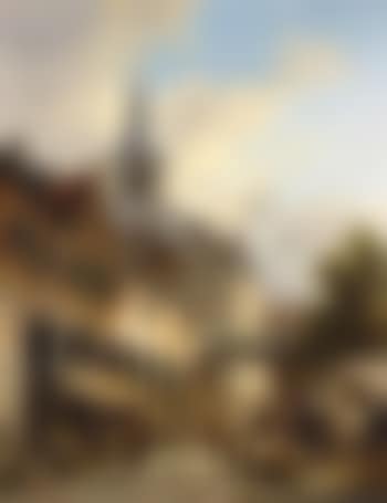 Busy market on town square (preview)