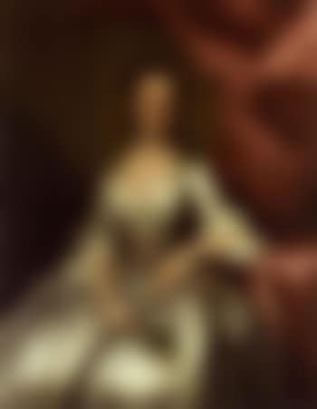 Portrait of a lady, in a white satin dress holding leaves (preview)